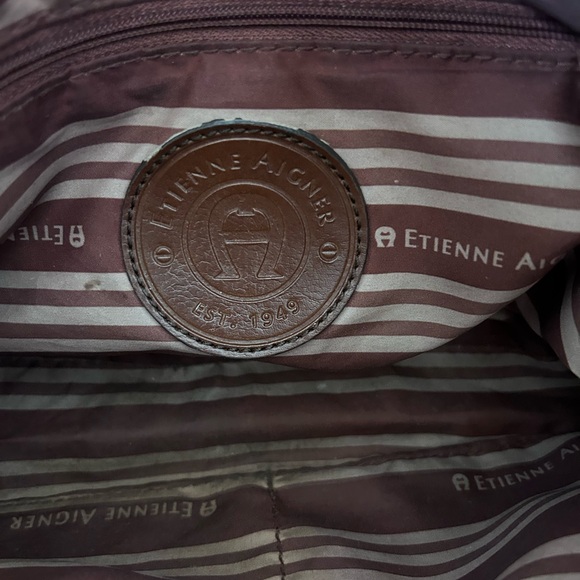 Etienne Aigner Vintage brown leather & suede patchwork shoulder bag - Picture 8 of 10